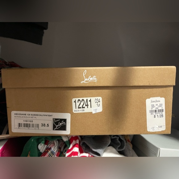 Christian Louboutin Black/Gunmetal studded heels size 38.5 - Picture 3 of 5